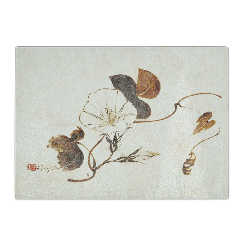 Glass Morning Glory Flower by Shibata Zeshin Chopping Board, 39 cm W x 28.5 cm L