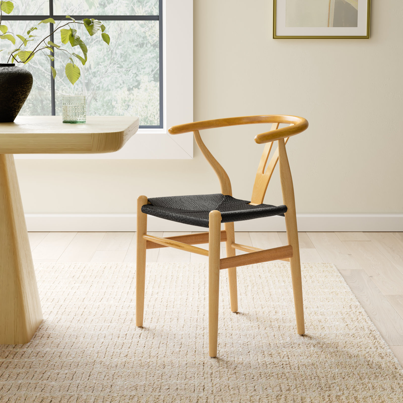 Fairbanks Side Chair, Black/Natural