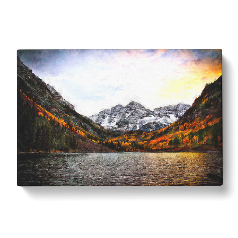 Maroon Bells Mountains In Colorado - Wrapped Canvas Print, 35cm H x 50cm W x 3cm D