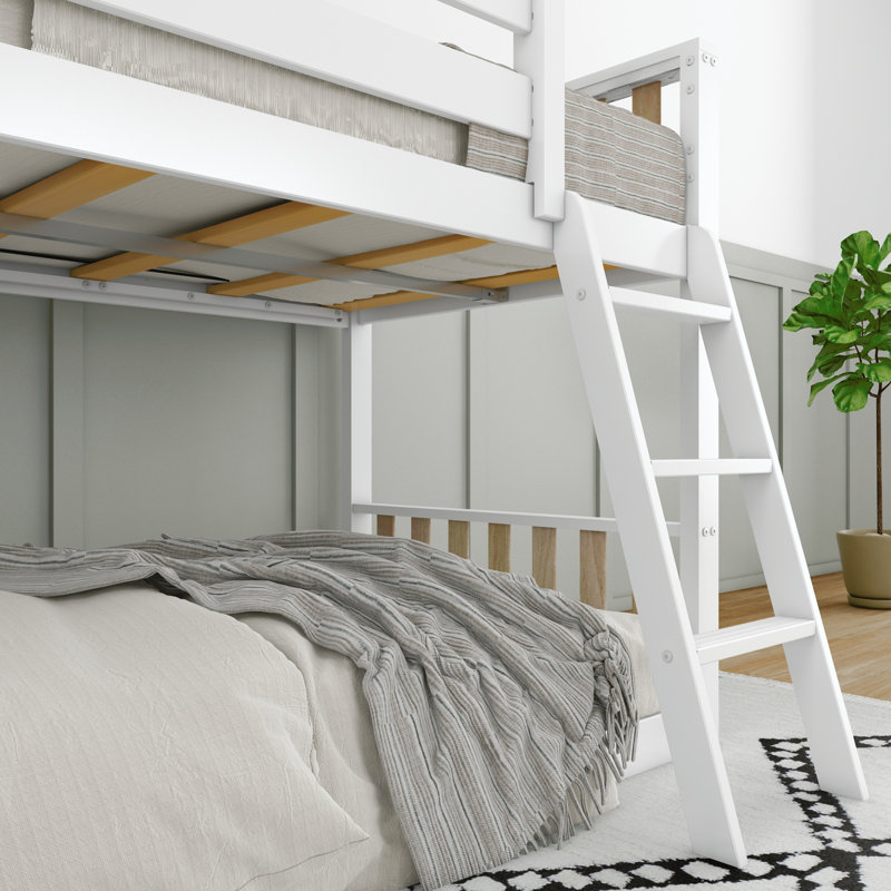 Brubaker Kids Twin Over Twin Bunk Bed, White/Blonde