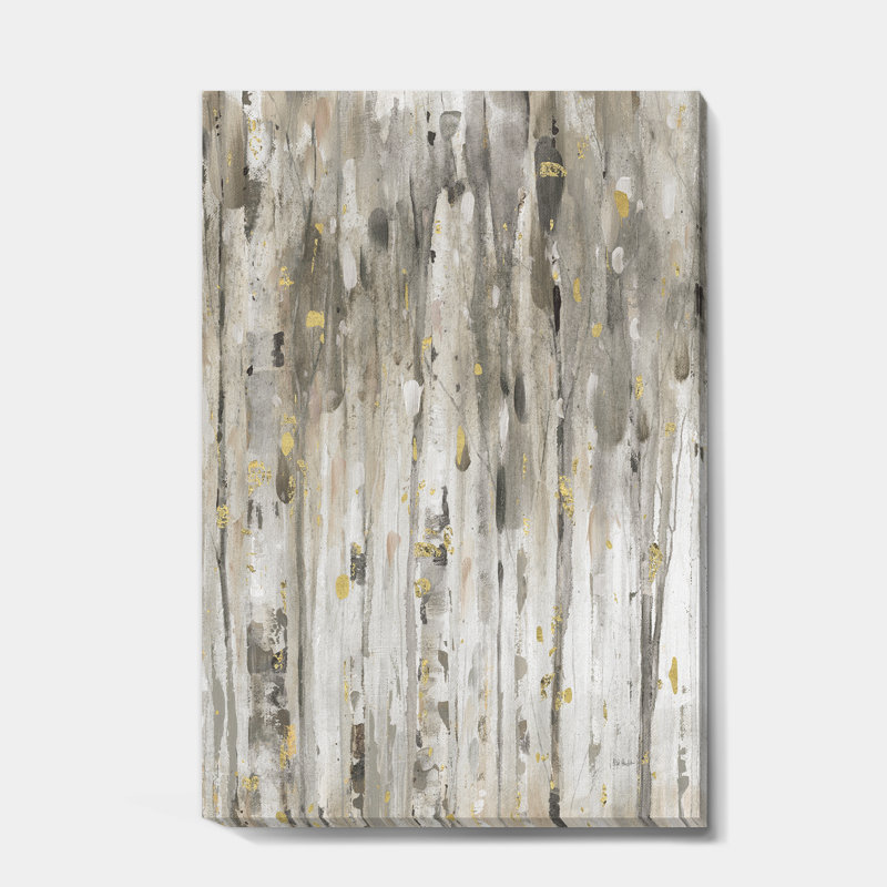Paysage, forêt grise moderne, peinture sur toile - Forêt grise III, H 32 po x l 24 po x P 1 po