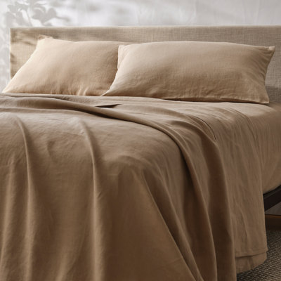 100% French Linen Sheet Set - Twin - Fawn