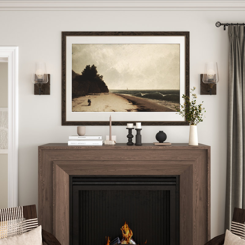 1 - Light Dimmable Armed Sconce, Walnut