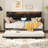 Upholstered Twin Daybed with Trundle and Charging Station-2113653632