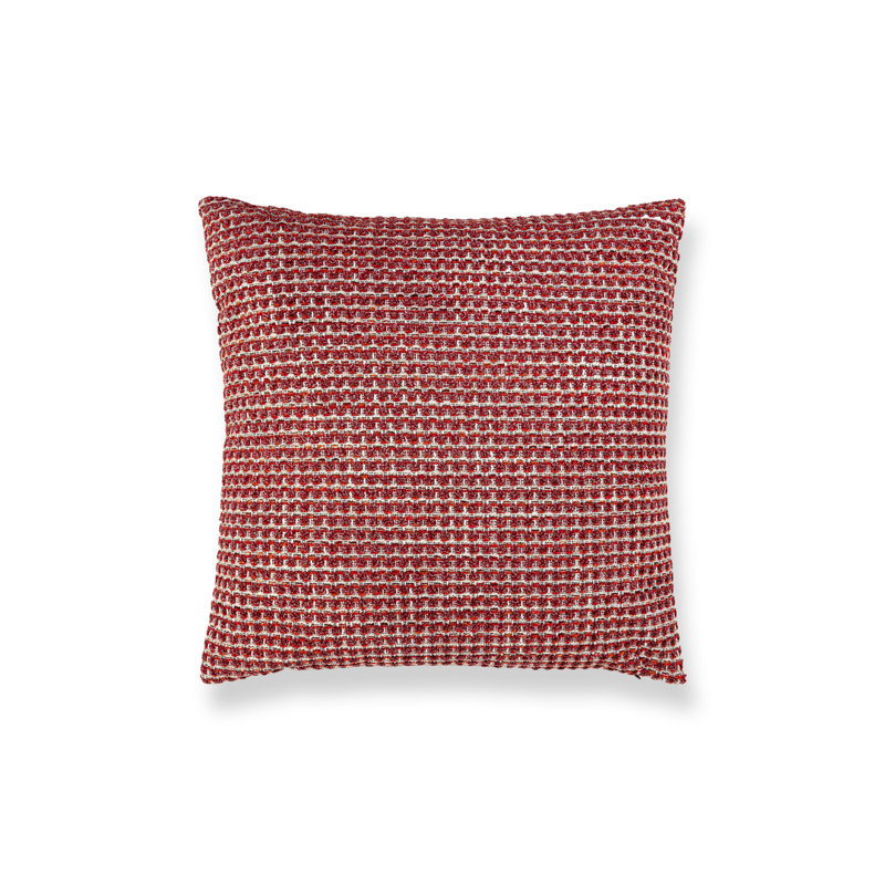 Coussin en coton réversible, Rouge, Carré 22 po
