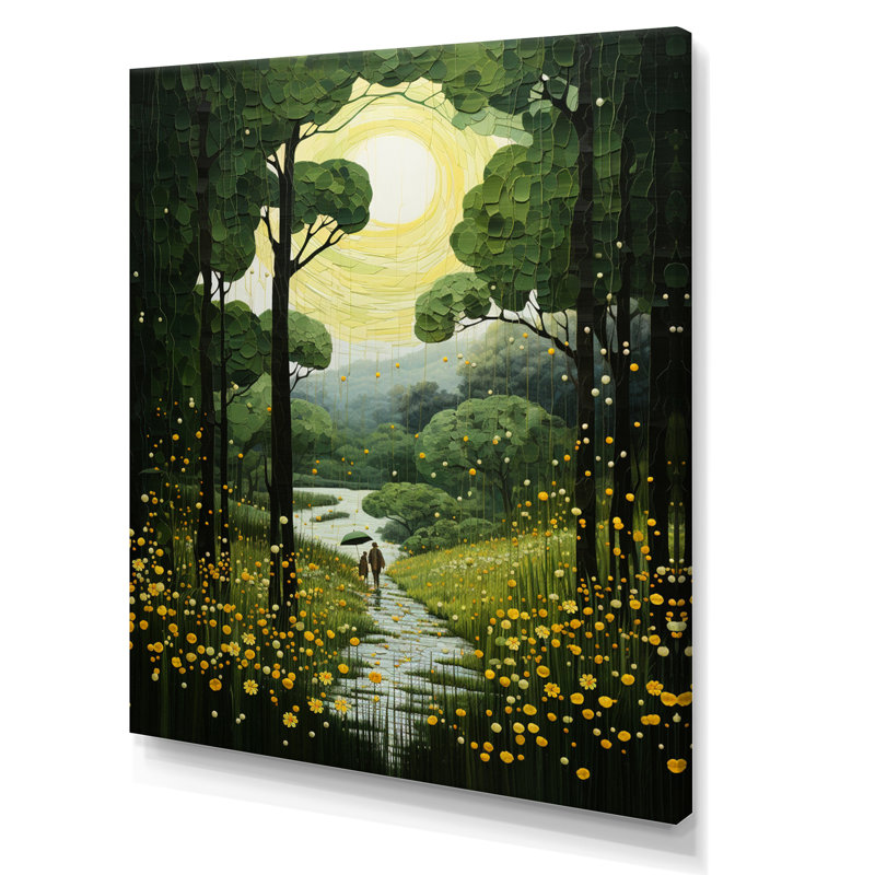«Forest Whispering Woods Pastoral II», reproduction d'art sur toile, H 44 po x l 34 po x P 1,5 po, Toile tendue