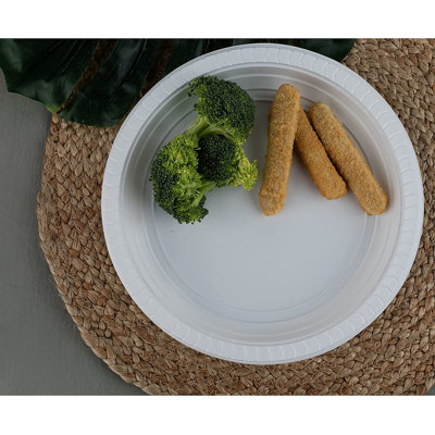 Disposable Plastic Serving Round Plates 10" White