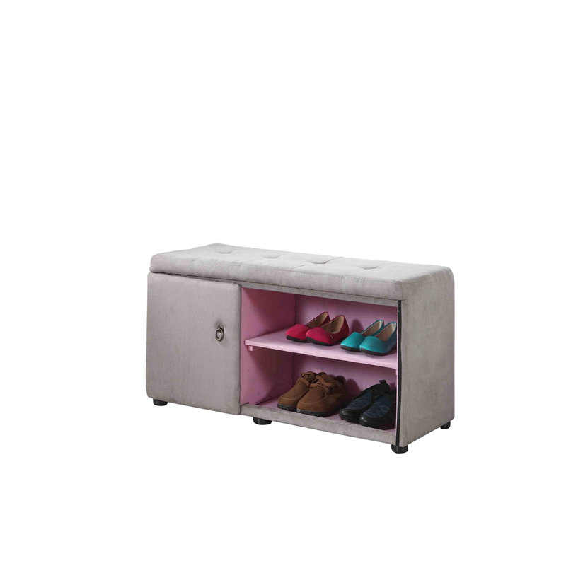 Porte-chaussures de 18 po de hauteur, grand compartiment de style gris argenté