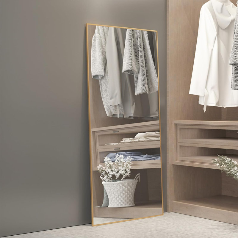 Aarati Aluminium Framed Freestading Full Length Mirror, Gold