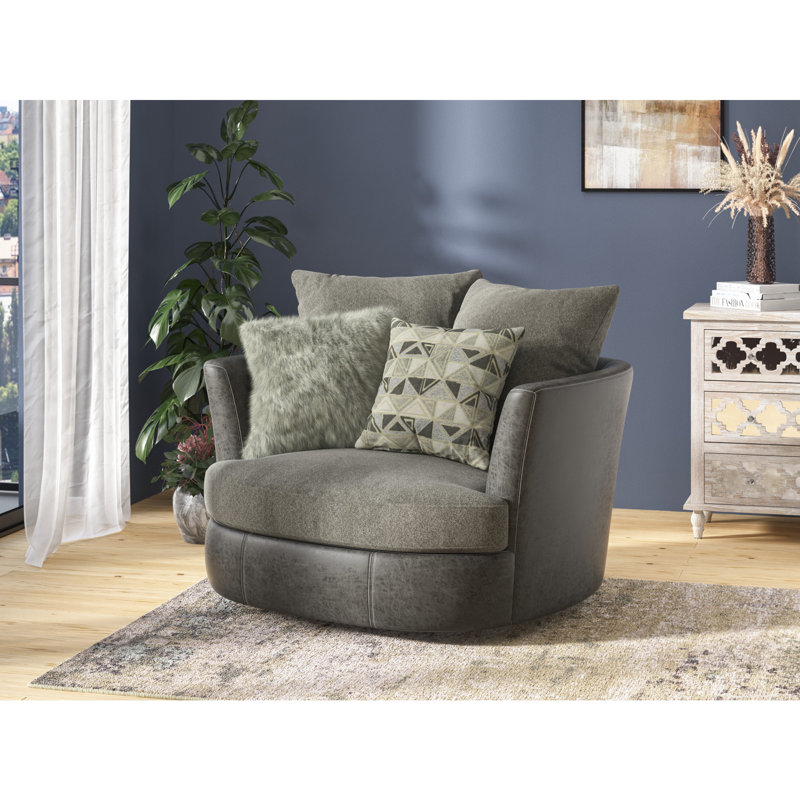 Hostivice Upholstered Swivel Chair And A Half