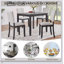 Ensemble de table de salle à manger moderne en bois pour 4 personnes avec chaises rembourrées, parfait pour les repas de famille et les rassemblements