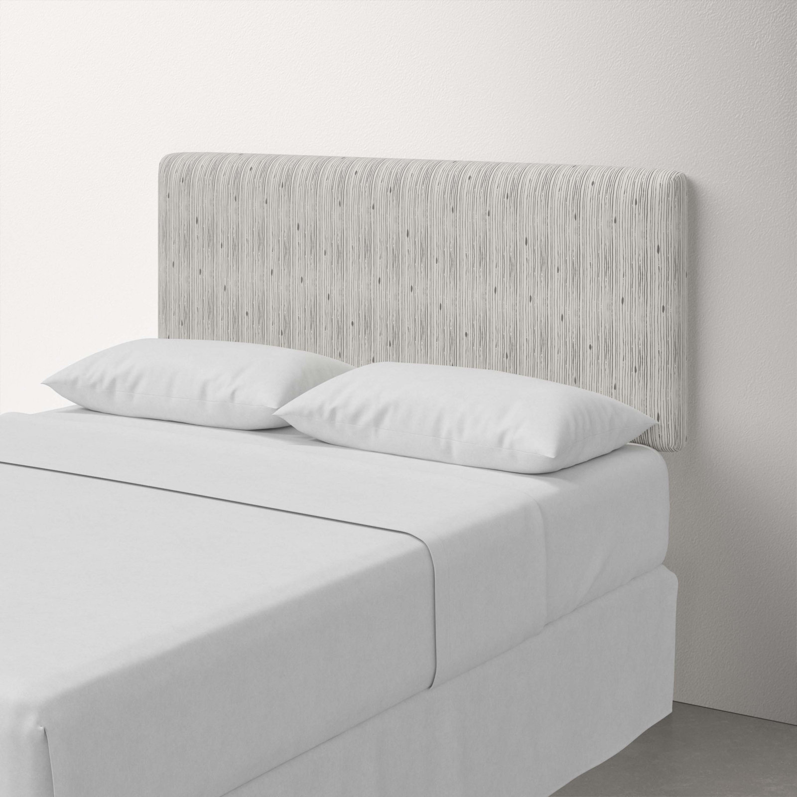 Eisley Upholstered Panel Headboard, Full, Shibori Stripe Grey