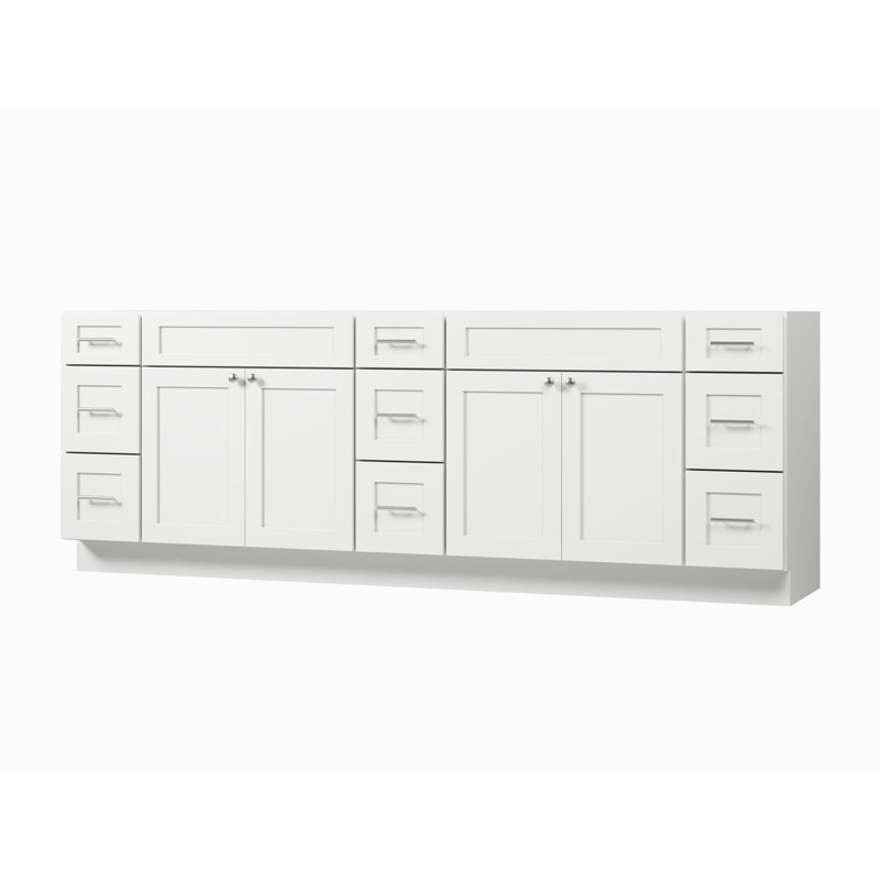 Base de meuble-lavabo double 96 po Disar, Blanc