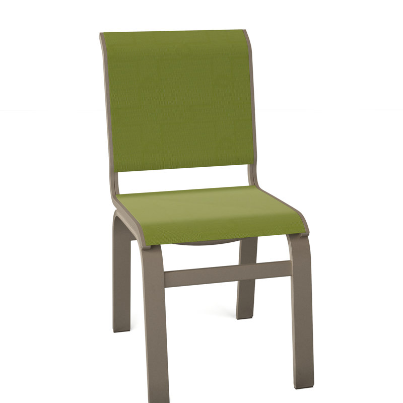 Chaise d'appoint de salle à manger Hiraku, Lime 38D Sunbrella®, Bois de plage texturé