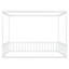 Lit de plancher avec structure à baldaquin et garde-corps, taille double, blanc - pin durable pour des garde-corps de taille A