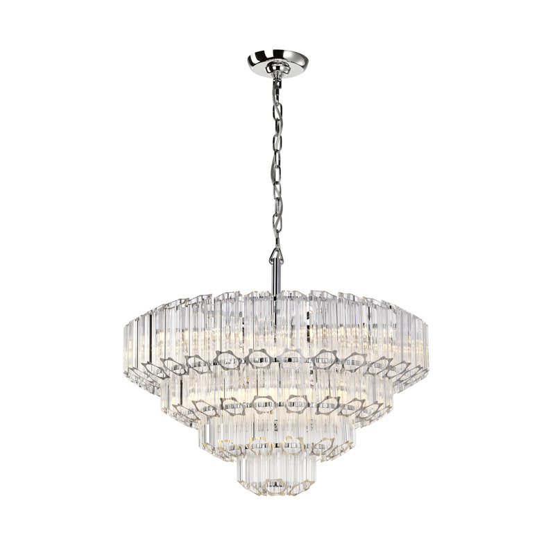 Lustre en cristal à 9 niveaux Symphony - plafonnier E12 à intensité variable avec chaîne réglable