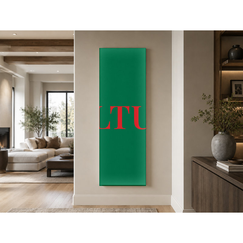 Lituanie, drapeau du monde luxueux, monogramme de diamant - jaune vert rouge - grande toile, art mural, H 36 po x l 12 po