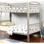 Lit superposé contemporain au-dessus d'or métallique, structure en métal, mobile, convertible pour la chambre à coucher en apparence, divisée en deux lits
