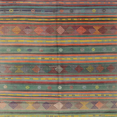 Tapis de zone verte/orange contemporaine