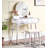 Contemporary Wood Vanity And Stool Set For Bedroom-185874417