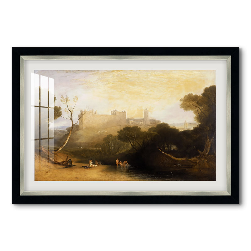 Palais de Linlithgow, vers 1807 - J.M.W. Turner - Estampe encadrée sur mesure, 28x40 INNER SIZE, Framed Print with Mat