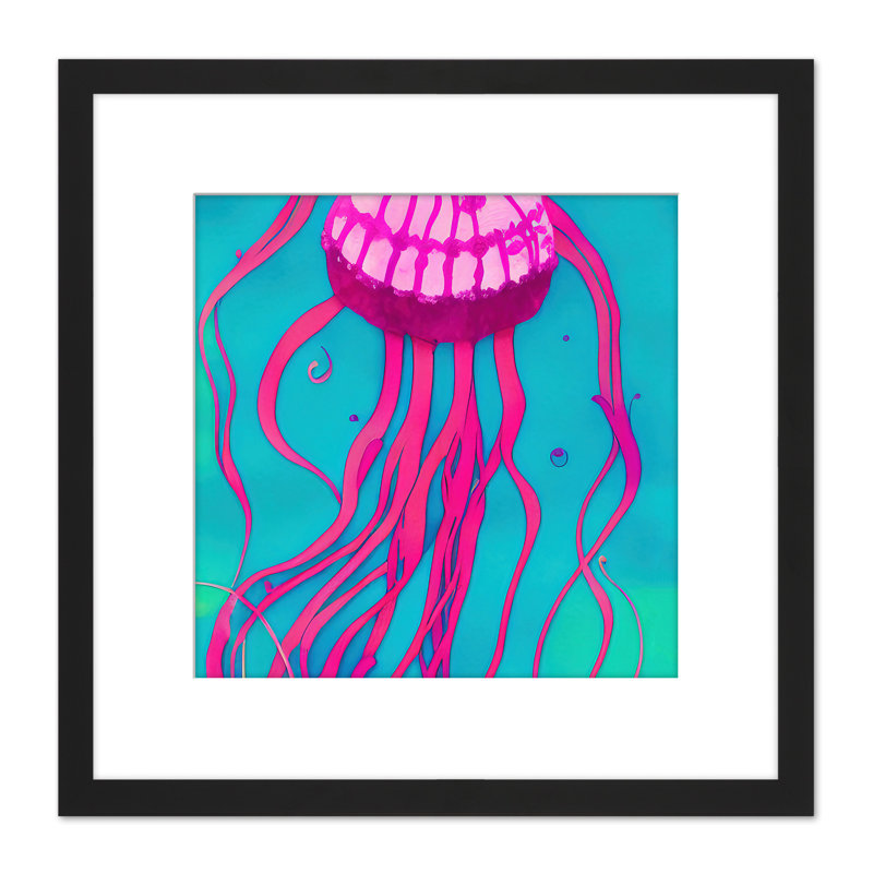 Purple Jellyfish Ocean Sea Watercolour - Single Picture Frame Painting