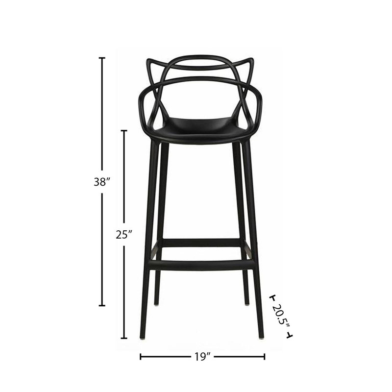 25" Indoor/Outdoor Counter Stool, Black