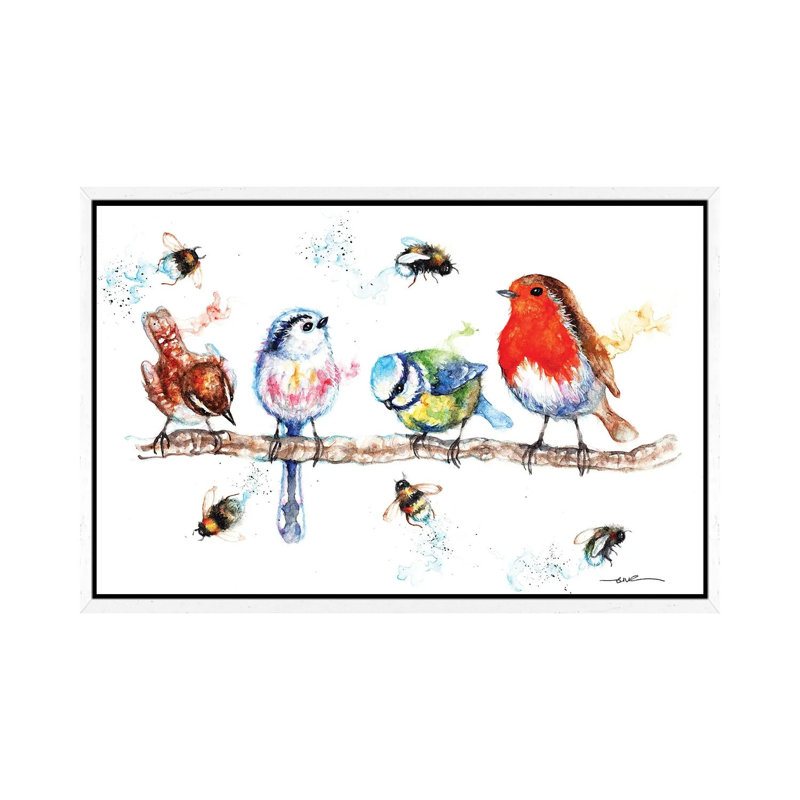 The Birds And The Bees by BebesArts - Gallery-Wrapped Canvas Giclée on Canvas, 66.04 cm H x 45.72 cm W, White Framed Canvas