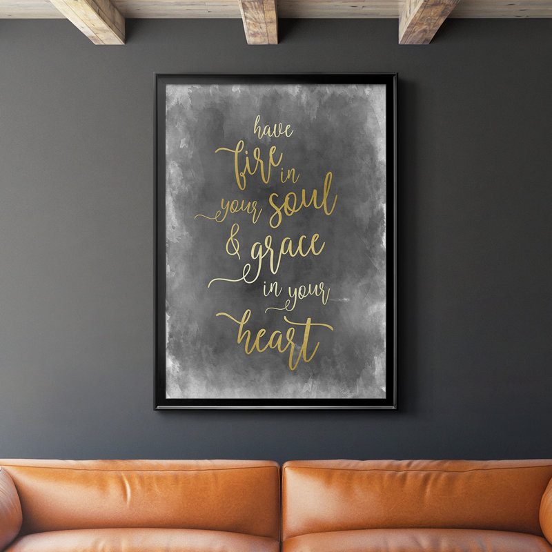 Fire In Your Soul " Fire In Your Soul ", Black, 36.5" H x 26.5" W x 1" D