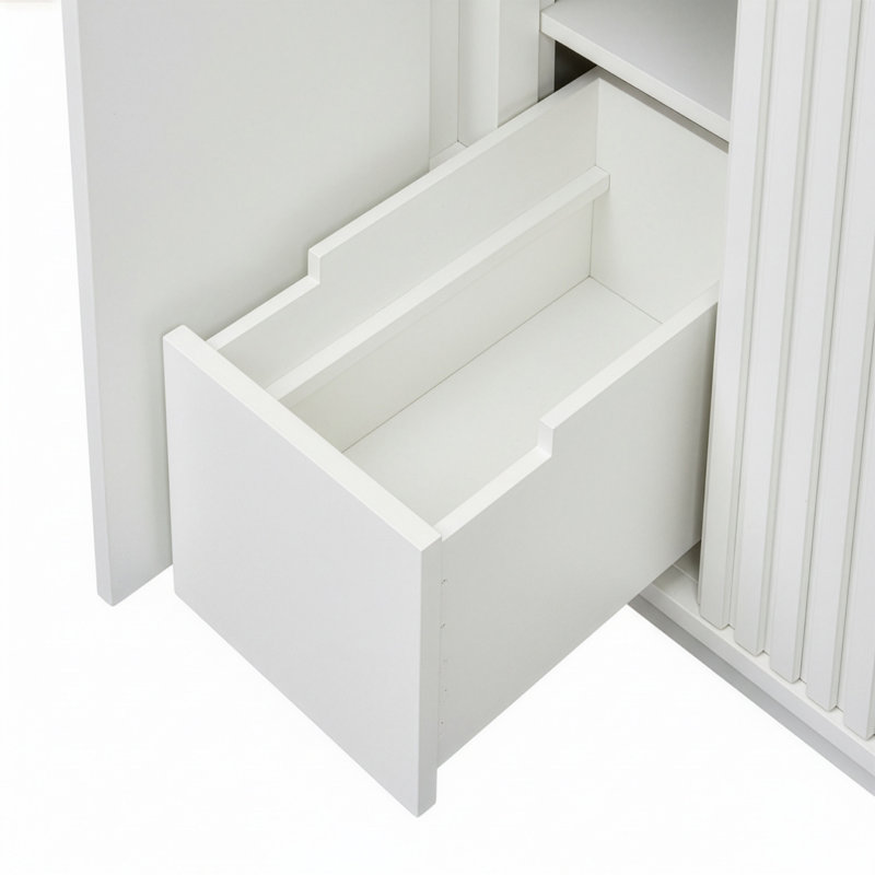 Through Lines 48" Single Bathroom Vanity, White, Single-Hole