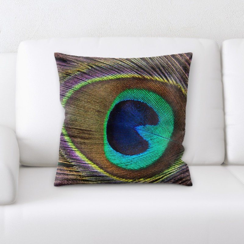 Coussin en plumes peacock