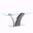 Modern Dining Table, Tempered Glass Countertop