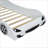 Twin Size Solid Wood Platform Bed, Race Car Shaped With LED, No Box Spring Needed, Upholstered Backrest White for Bedroom-631663287