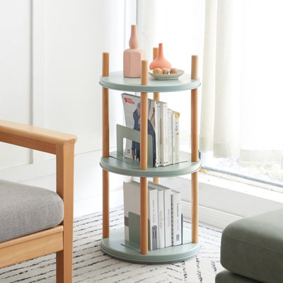 Étagère de rangement, bibliothèque rotative à 360 °, bibliothèque avec espace de rangement de grande capacité, support de rangement multifonctionnel, conception compacte, étagère sur pied