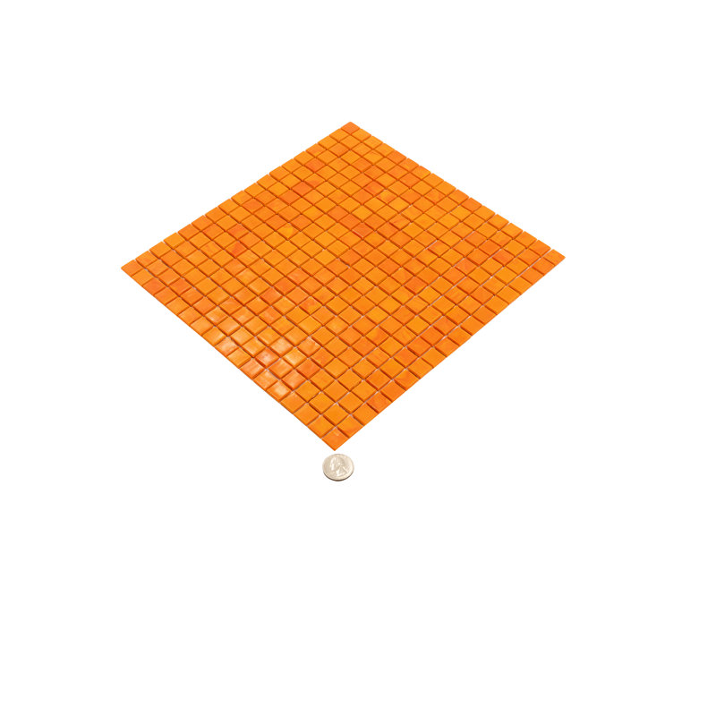 Skosh 0.6" x 0.6" Glass Grid Mosaic Wall & Floor Tile, Red/Orange