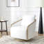 Fauteuil demi-tonneau pivotant en polyester de 30 po de largeur avec base en bois-903797198