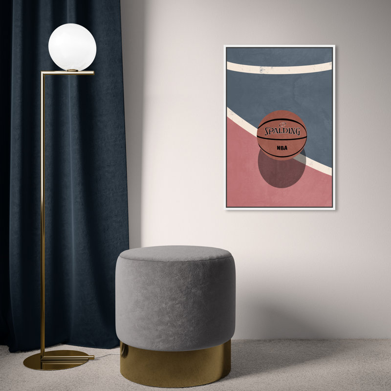 Zone de basketball - Peinture sur toile, H 24 po x l 16 po, Toile blanche encadrée