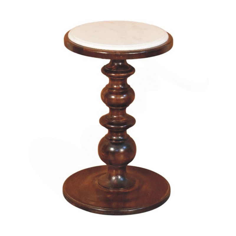 Table d'appoint en bois à dessus en marbre Bellmont