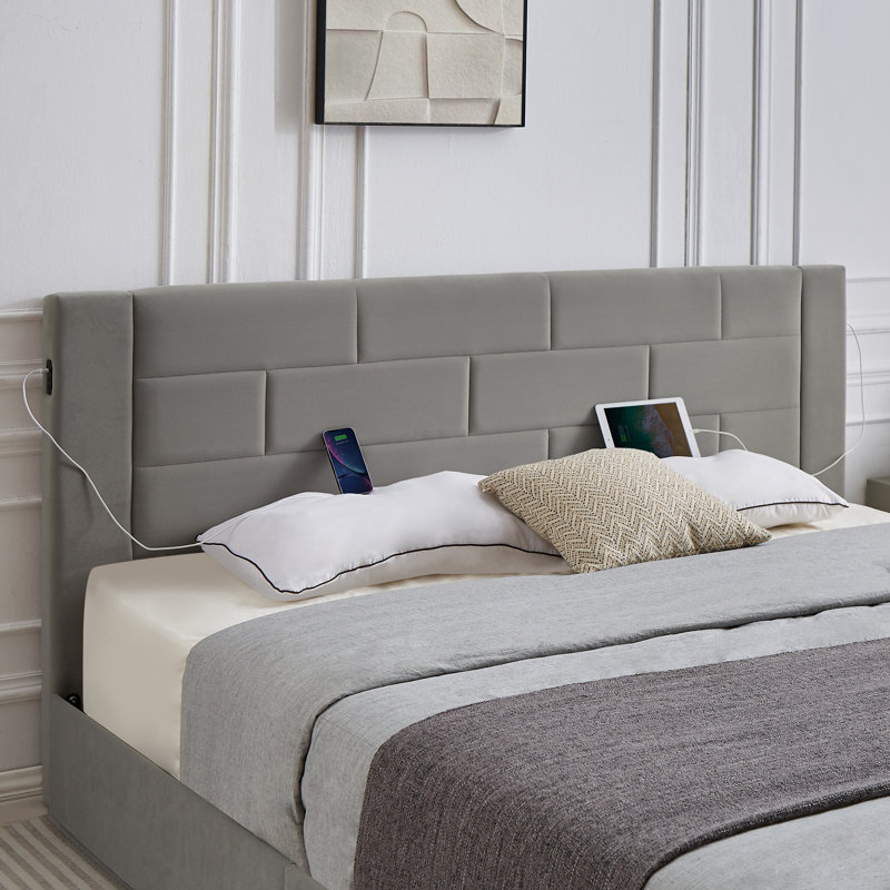 Ensemble de chambre à coucher Rotella, Gris foncé, Très grand