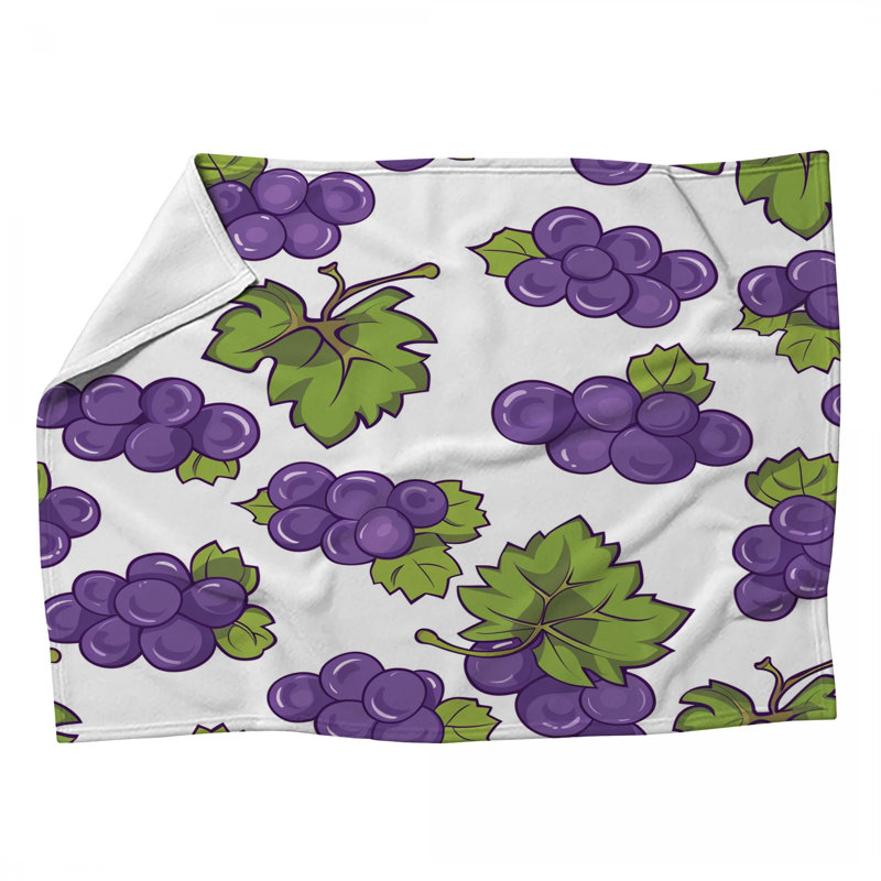 Jeté en molleton Grape Vines - Jetés botaniques pour canapés ou lits, L 80 po x l 60 po