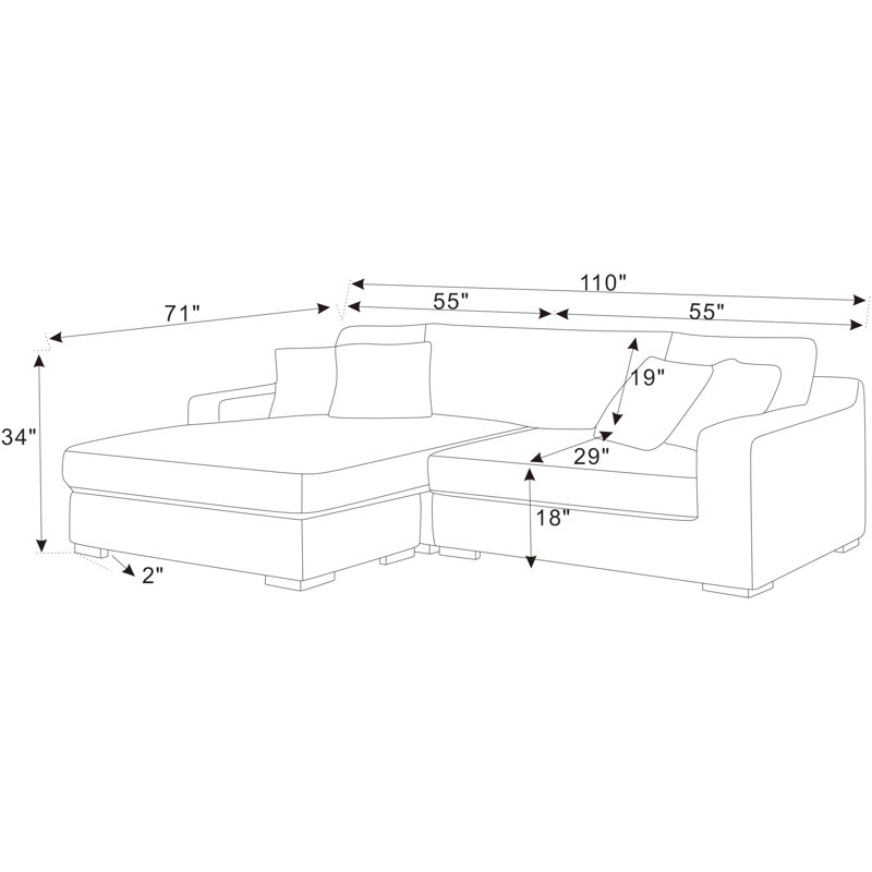 Luxe Corduroy Sectional Sofa