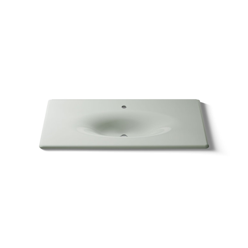 Fer / Impressions 43 "Fonte One-Piece surface et lavabo intégré avec un seul trou pour robinet, Sel de mer, Single