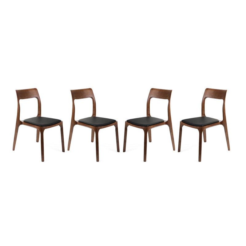 Chaise de salle à manger Tello, noyer (ensemble de 4)