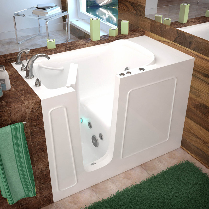 Baignoire de tourbillon 52,8 po x 26 po Santa Fe, Gauche, Blanc