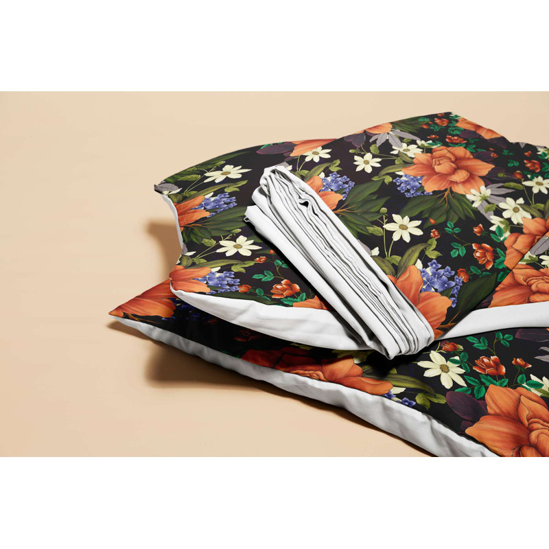 Premium Single Quilt Cover Set, 70% Polyester / 30% Cotton, Duvet Cover 55.1 x 78.7 inches & Pillowcase 23.6 x 23.6 inches | Machine Washable, 120 Thread Count, Button Closure for Duvet, Envelope Closure for Pillowcase