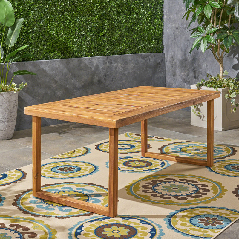 Table de salle à manger d'extérieur en bois d'acacia
