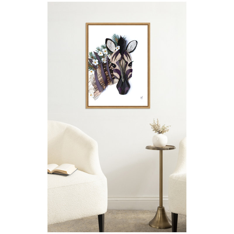 «Zebra» par Madeline Jeppesen, reproduction d'art sur toile encadrée