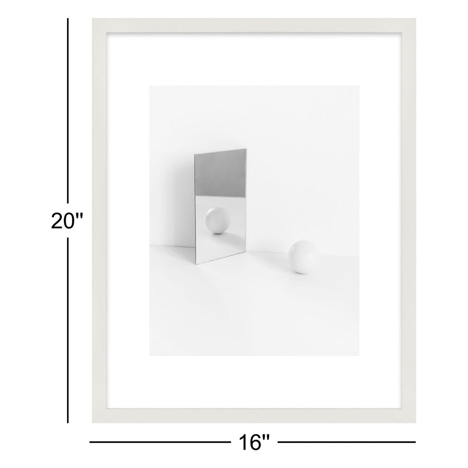 Ludovico "White Still Life 2" Print, 20" H x 16" W x 1.25" D, White