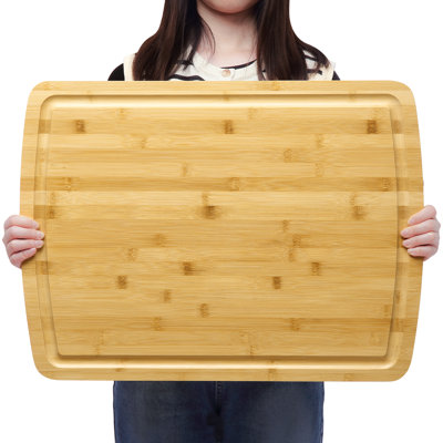24 x 18 Inch Extra Large Bamboo Cutting Board, Bamboo Butcher Block Carving Board for Stove Top