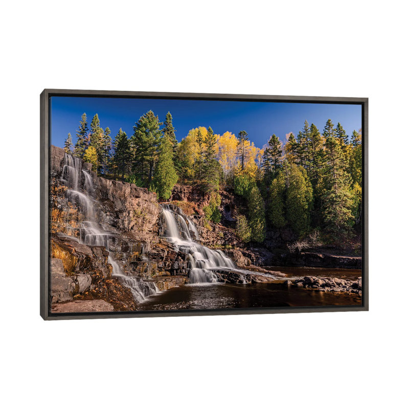 «Autumn Flow At Gooseberry», reproduction d'art sur toile encadrée, H 32 po x l 48 po, Gris